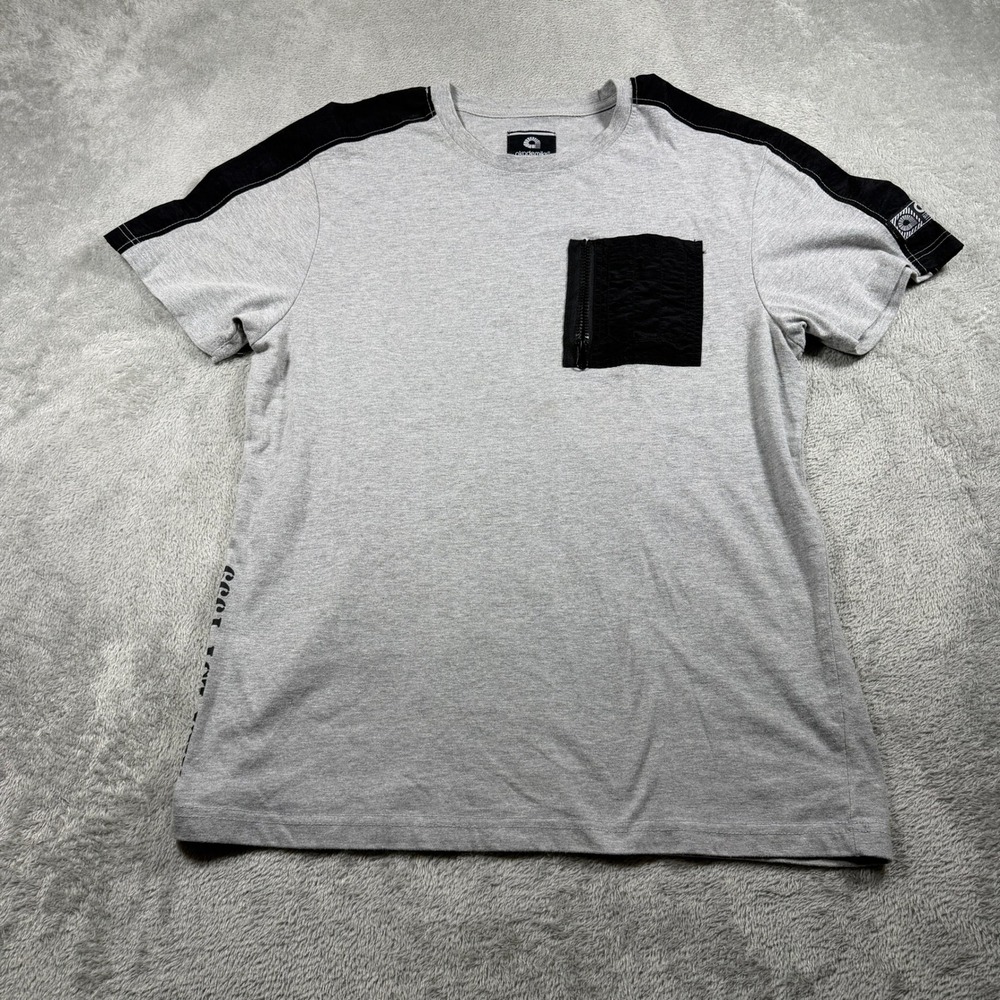 Akademiks T-Shirt Mens Large Gray Short Sleeve Chest Pocket